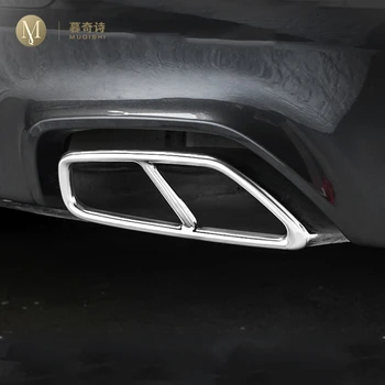 

For BMW G30 Series 5 2018 2019 2020 exterior Exhaust pipe tail throat decoration Tail pipe trim frame accessories