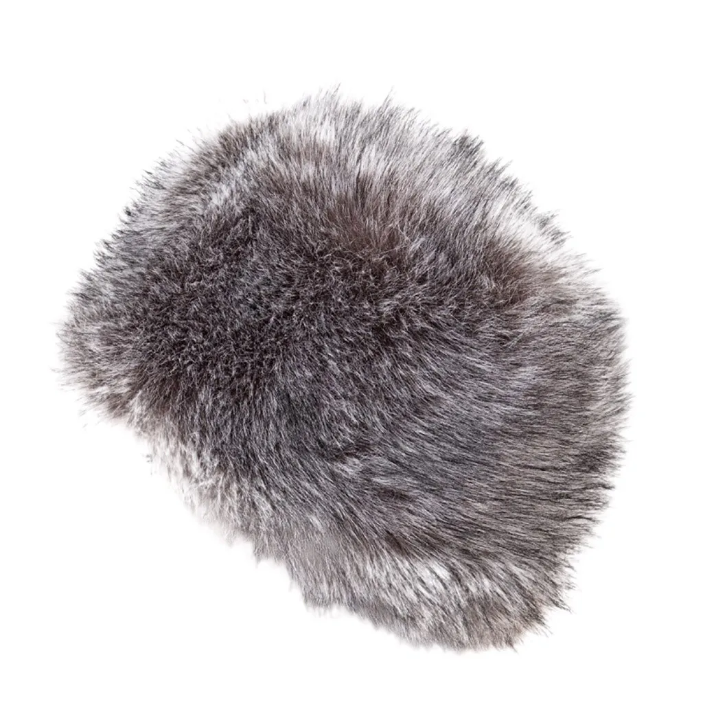 Взрослые женщины мужчины зимние наушники шляпы из искусственного меха теплая шапка - Цвет: Серый