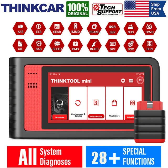 THINKCAR Thinktool Mini OBD2 Car Diagnostic Tools Full System Airbag Scan Tools Code Reader ECU Coding OBD2 Scanner Professional