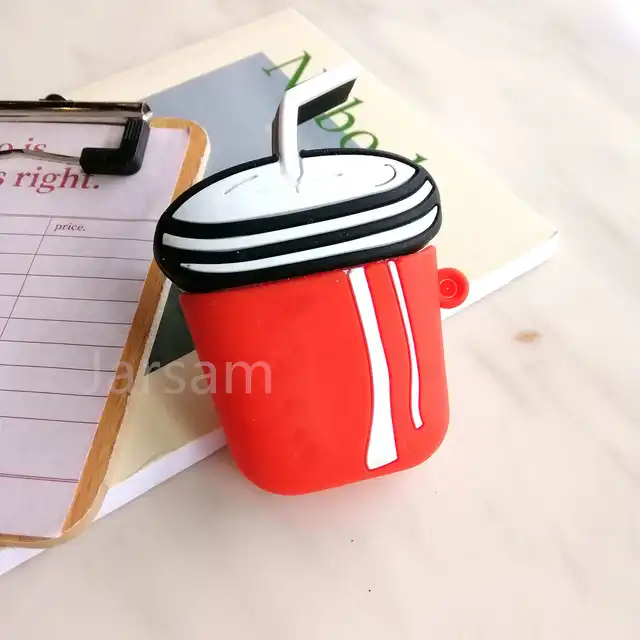 Cartoon For airpods case Silicone Cover For airpods Case Cute Earphone 3D Headphone case Protective Soda