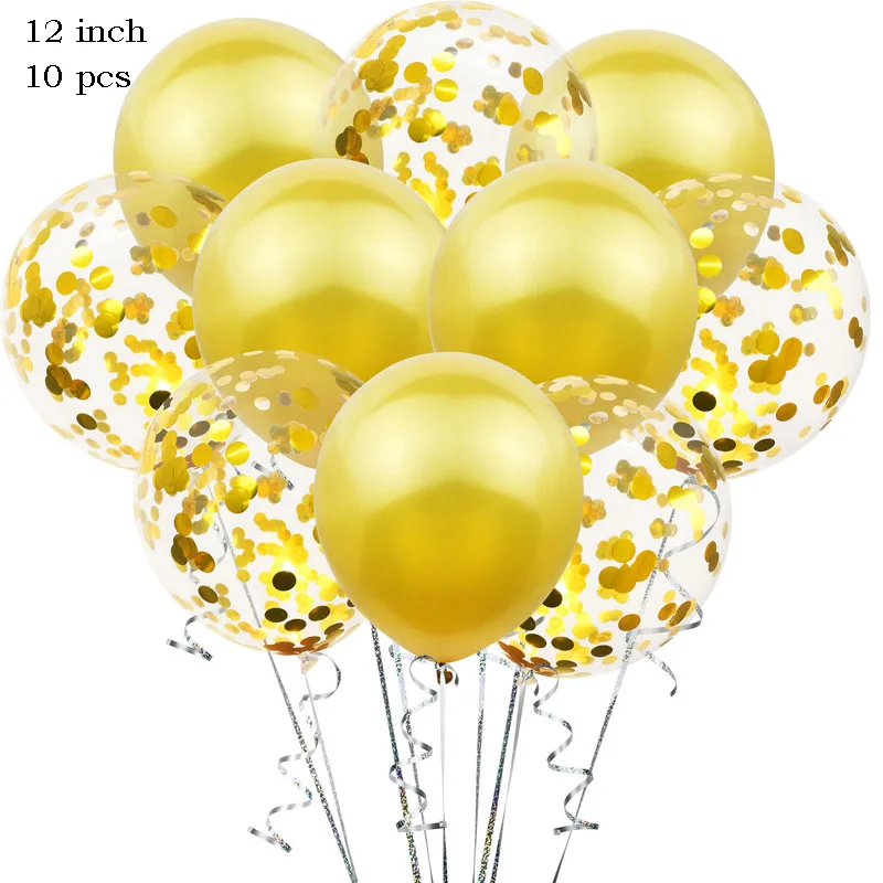 10pcs/lot 12inch Latex Balloons And Colored Confetti Birthday Party Decorations Mix Rose Wedding Decoration Helium Ballon - Цвет: 5