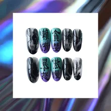 298-жадный высокомерный Маникюр темно-черный дым зеленовато-синий пурпурно-серый прыжок цвет готовой продукции поддельные ногти