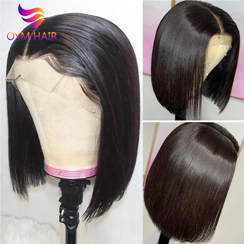 13x4-Bob-Wigs-Indian-Lace-Frontal-Human-Hair-Wigs-For-Black-Women-150-Densty-Remy-Straight
