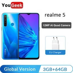 Realme Q 6 ГБ ОЗУ 64 Гб ПЗУ 6,3 ''мобильный телефон Snapdragon 712AIE Octa Core 48MP Quad камера мобильный телефон OPPO vooc 20 Вт быстрое зарядное устройство