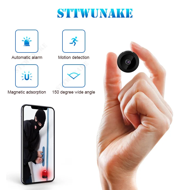 Миниатюрная Wi Fi камера IP hd маленькая Беспроводная микрокамера 1080p videcam для дома и