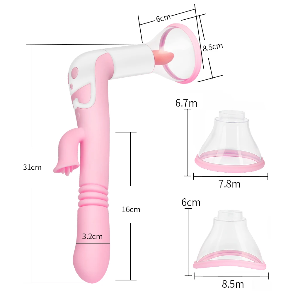 Нагревательный фаллоимитатор с присоской для клитора и сосков плотный оральный