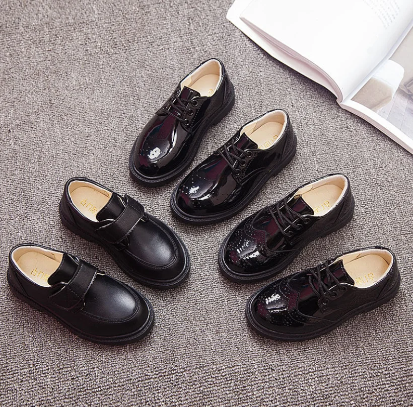 Новинка детская кожаная обувь свадебные модельные туфли для мальчиков и девочек