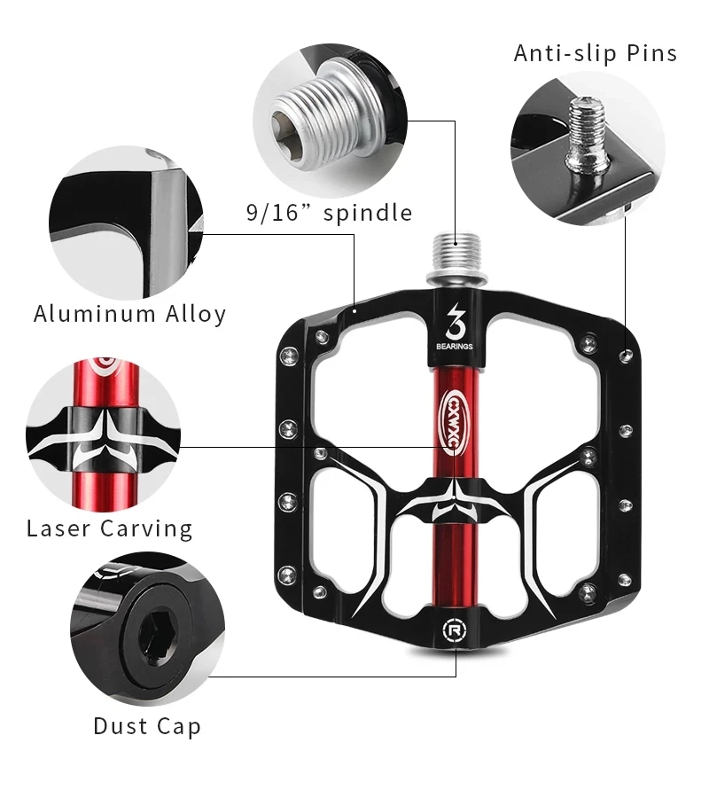 Pedales De Bicicleta Dobles (clic Y Plano) - Aluminio, 3 Rodamientos, Rosca 9/16, Para MTB Y Carretera