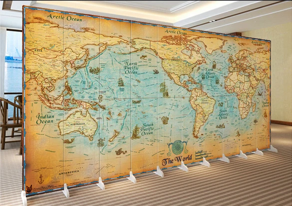 

Drop Shipping 3D Photo Wallpaper Antique Sailing World Map Conference Room Sofa TV Background Wallpaper Mural