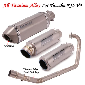 

Titanium Alloy Motorcycle Exhaust System For Yamaha R15 YZF-R15 MT-125 V3 Slip On Header Muffler With Db Killer Escape 2017-2019