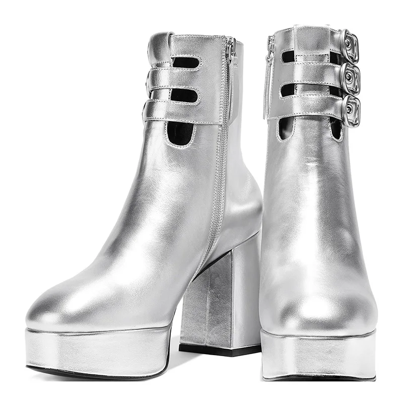 silver_metallic_platform_boots_tri_buckles_chunky_heel_ankle_boots_1_