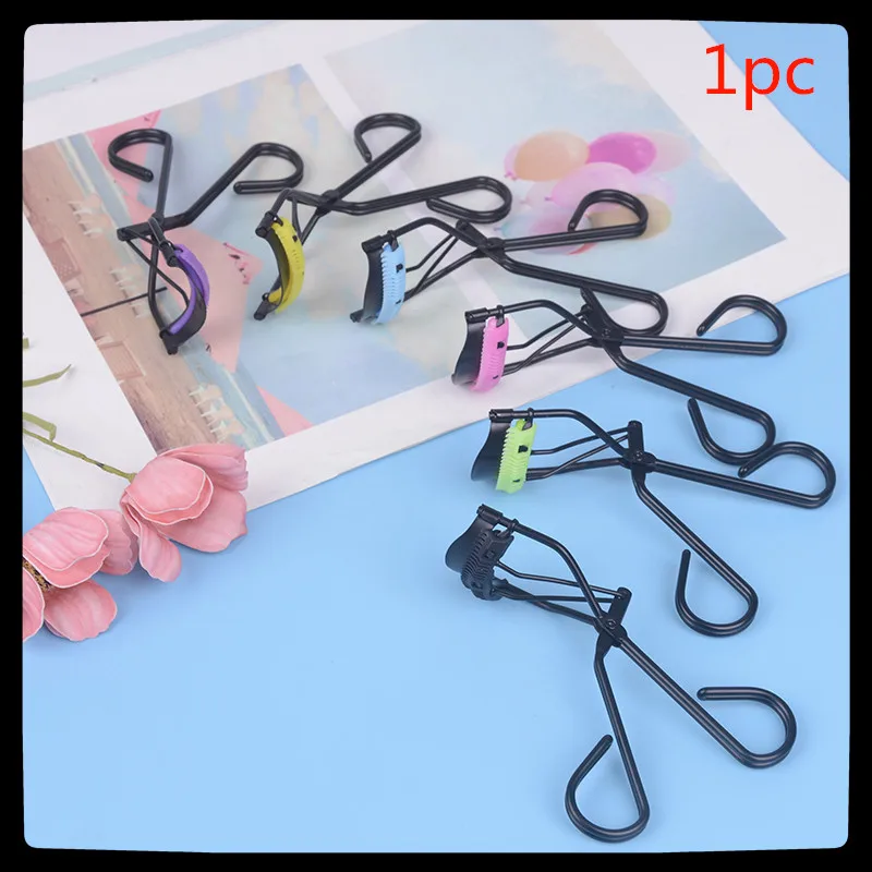 1PC Eyelash Curler With Comb Tweezers Colorful Cosmetic Eyelash Curling Clip Eye Beauty Tool 6 Colors