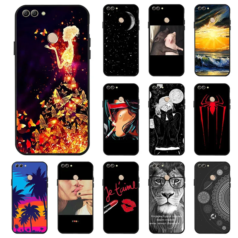 

Black silicone Case For Huawei Y3 Y5 2017 Y6 II Y7 Prime Y7 Pro 2018 Y9 2019 Nova 4 3 3I 3E 2S Plus Cases Soft Painted Cover