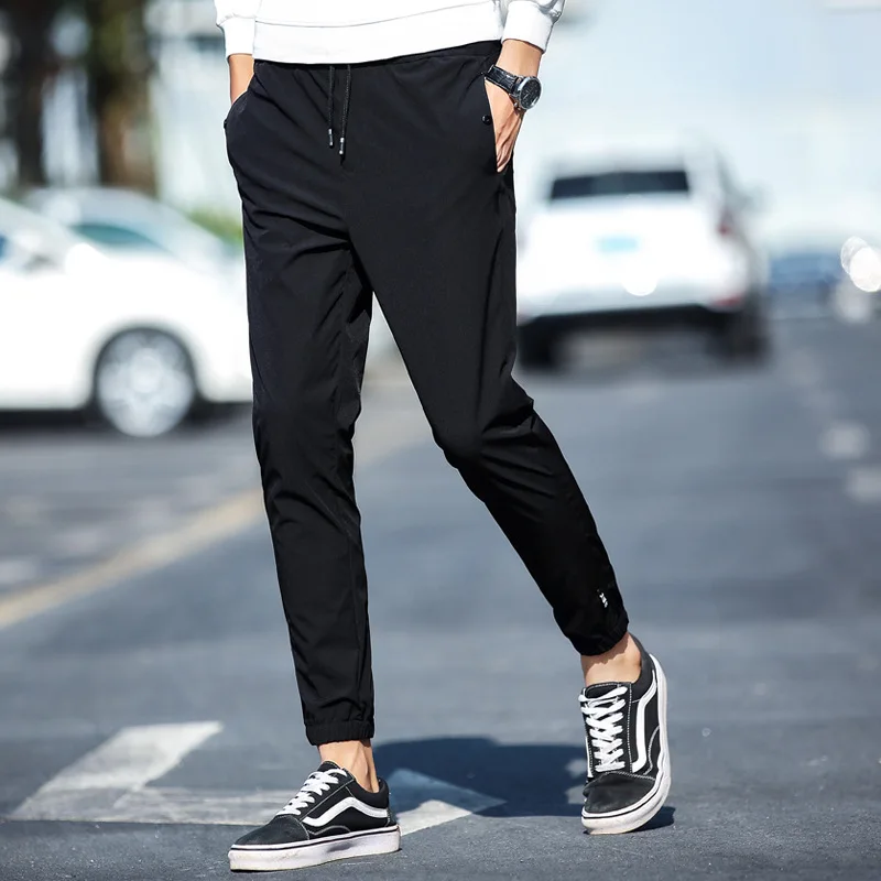 

2018 Summer New Style MEN'S Casual Pants Men's Korean-style Handsome Webbing Thin Capri Pants Men's Skinny Pants Harem Pants