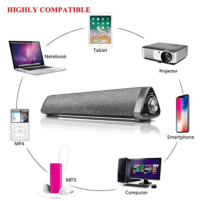 XINGDOZ 2.0 Channel Bluetooth Computer Speakers Wired and Wireless Home Theater Surround Speaker with Built-in Subwoofers
