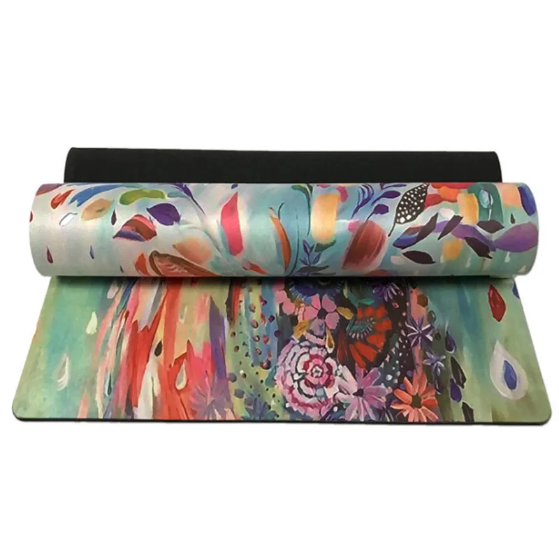 3.5mm rubber yoga mat and art print yoga fitness mat Painted fawn suede rubber mat