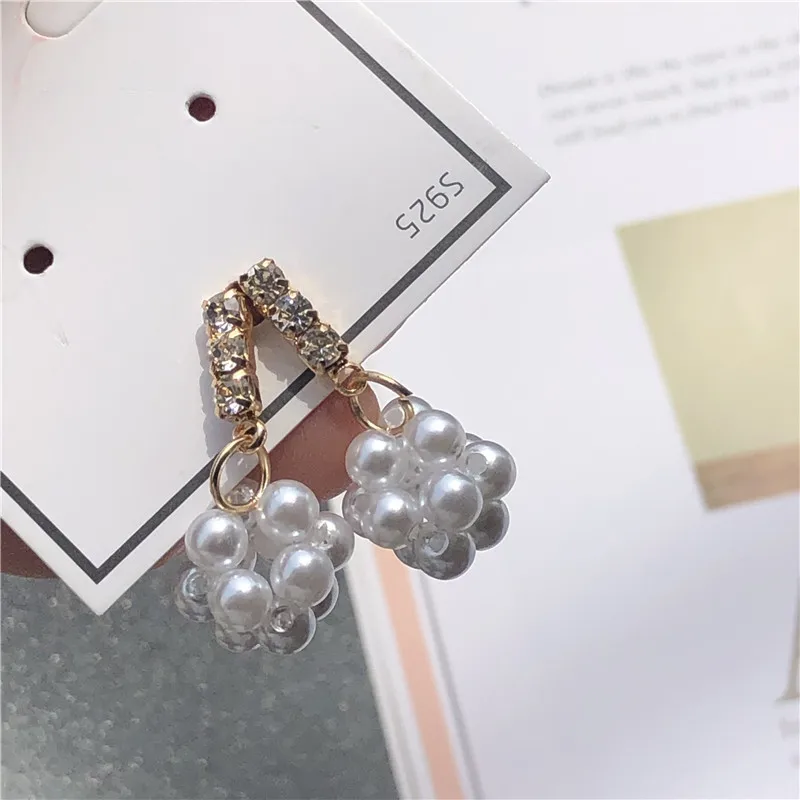 Лидер продаж висячие серьги капельки с имитацией жемчуга в форме винограда для