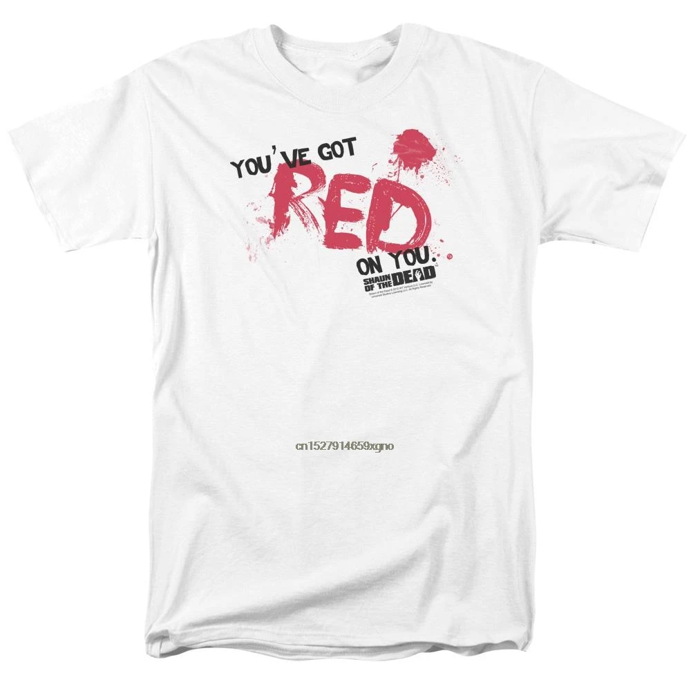 2019 Printed Men T Shirt Cotton Short Sleeve Shaun Of The Dead Red On You Men's Regular Fit T-Shirtwomen t shirt |