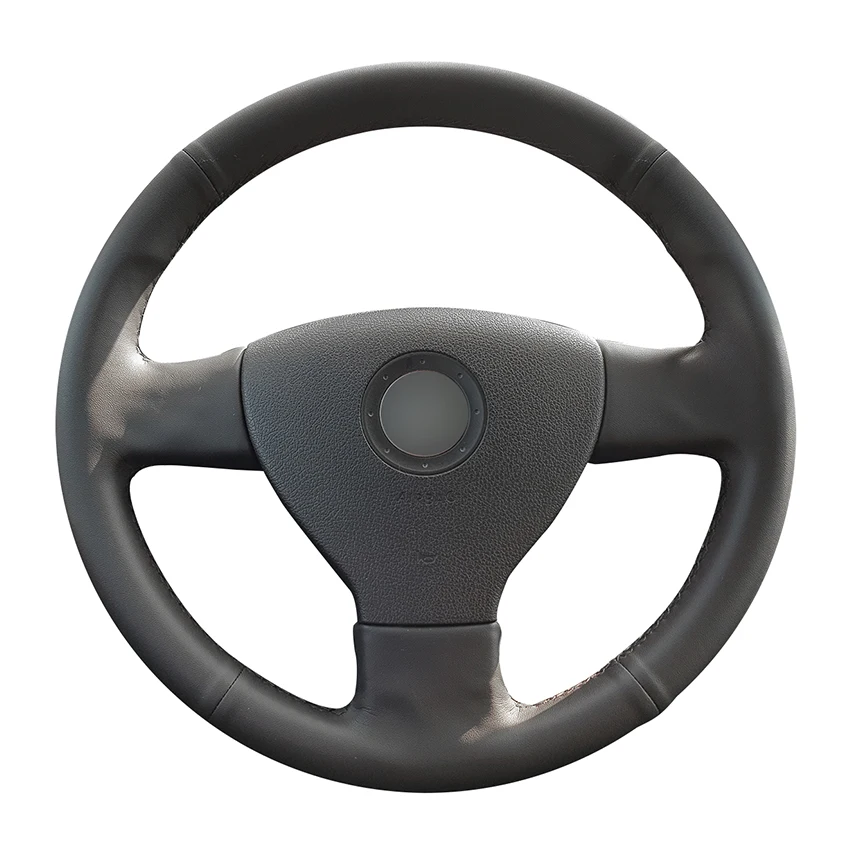 Coprivolante Per Auto In Pelle Nera Cucita A Mano Per Volkswagen Vw Golf 5 (V) Golf Plus Polo Jetta Tiguan Touran