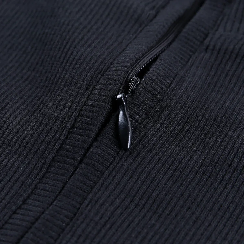 zipper short bodycon dress06
