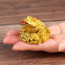  Chinese Feng Shui Money Toad  Figurine Wealth Frog Craft with Coin for Home Office Decoration Tabletop Ornaments Lucky Gifts 