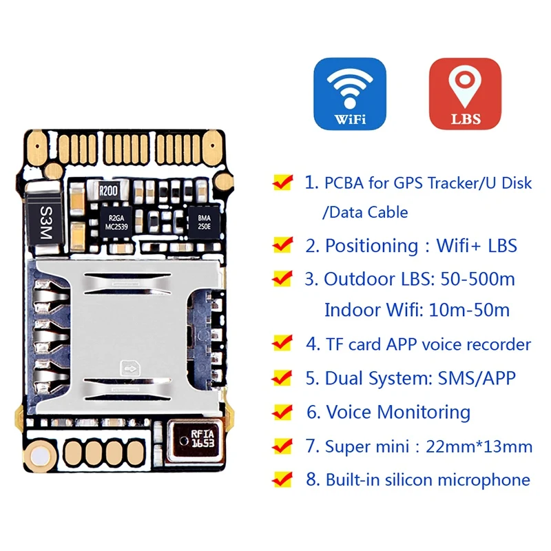 Мини Zx620 Pcb Gps навигация Wifi Lbs Gsm трекер Позиционирование автомобиля положение в