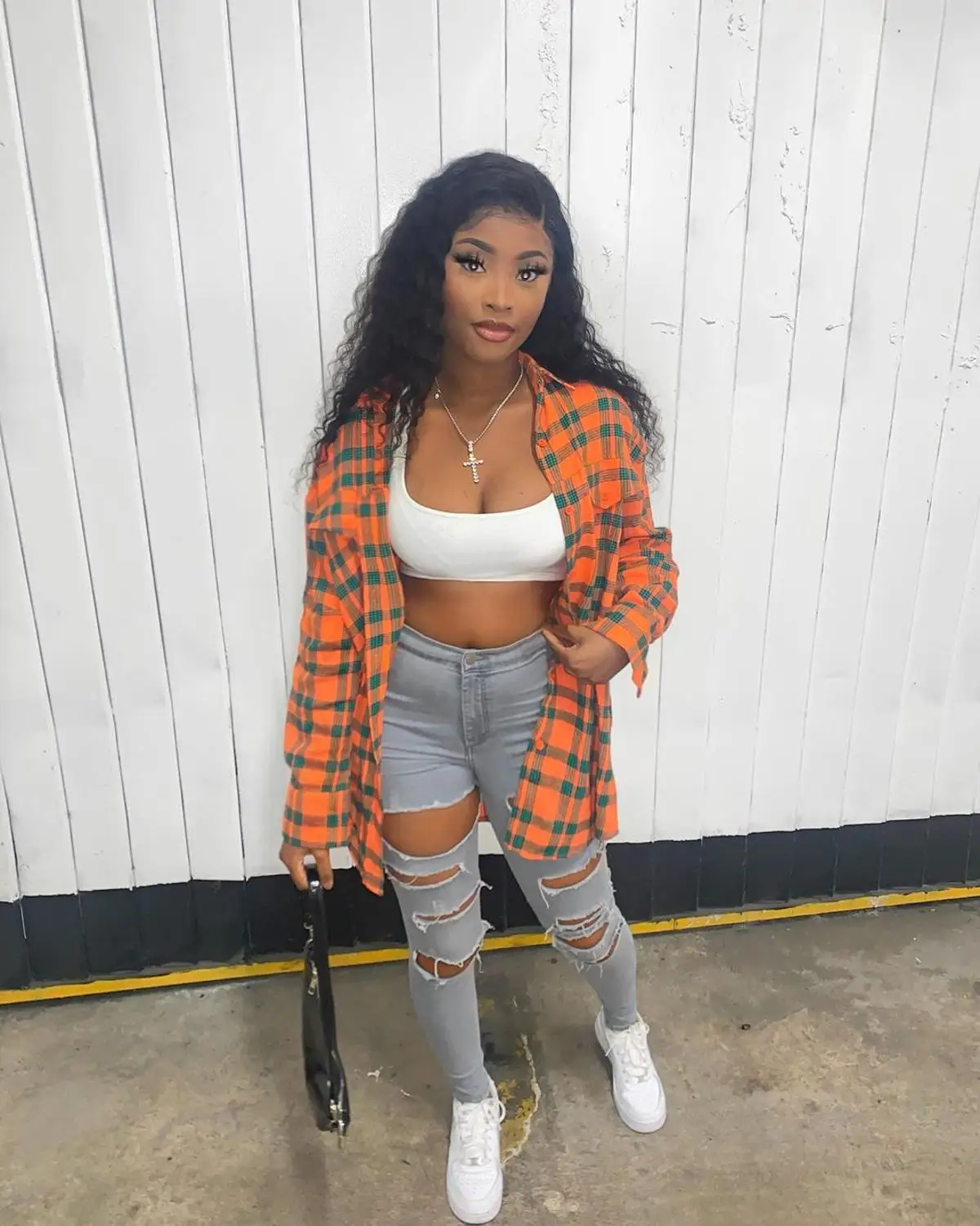 

Echoine Autumn Orange Plaid Print Long Sleeve Shirt Blouse Women Fashion Casual Outwear vintage girls chic shirt Streetwear