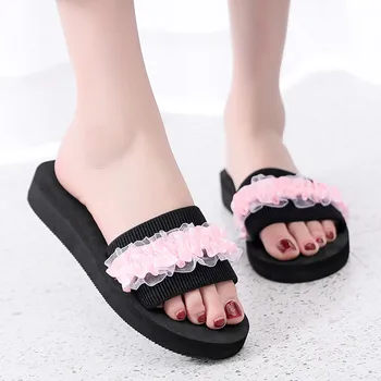 

Home Women Flowers Beach Breathable Shoes Sandals Home Slipper Flip-Flops Flat Shoes Woman Slip on Flats Female sandales plates