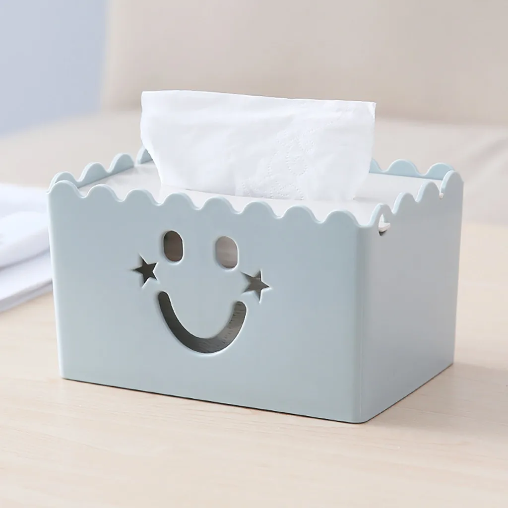 Simple Living Room Household Tissue Box Coffee Table Desktop Tray Restaurant Towel Storage Box Creative Hollow Paper Box tray