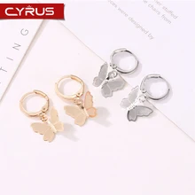 В богемном стиле Подвесные серьги в виде бабочки для Для женщин мультфильм золотые простые серьги-кольца с ежедневно кулон для женщин ювелирные изделия в стиле "Бохо" Femme подарок