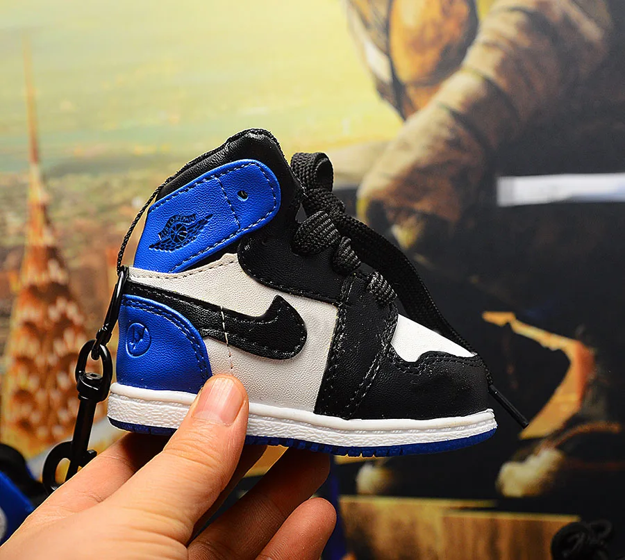 DIY Jordan 1 Ретро OG 3D кроссовки большой кожаный брелок для обуви сумка Подвеска Пара Кукла аксессуар