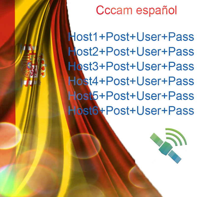 

6 Lines 1 Year Europe Cccam Cline Oscam Cline HD AV Cable For Satellite Receiver DVB-S2 CCam Spain Portugal