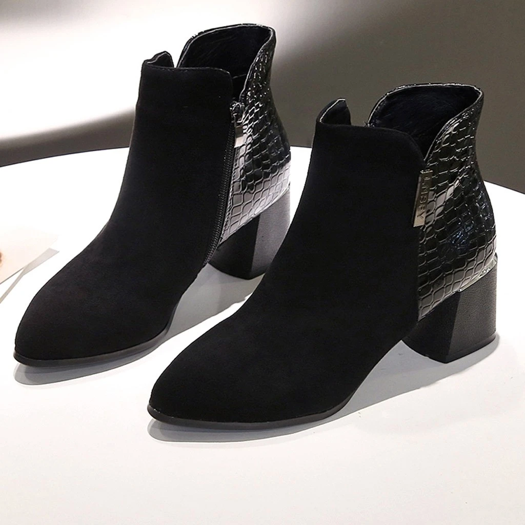snakeskin black ankle boots