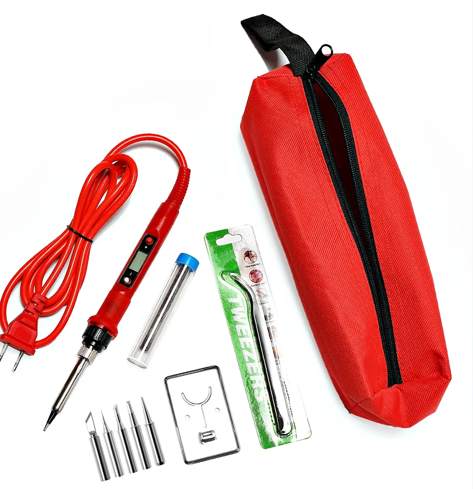 best soldering iron for electronics 80W Digital Electric Soldering Iron Kit Set Temperature Adjustable 220V 110V  Welding Tool  Ceramic Heater Soldering Tips Rework electric soldering iron Welding Equipment