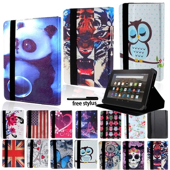 

Drop Resistance Folio Leather Stand Case Cover for Amazon Kindle Fire 6 /7 Inch Tablet Protective Case +Stylus