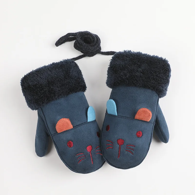 StyleH H10004 детские перчатки зимние мужские и женские теплые плюшевые замшевые термоперчатки Детские Висячие веревки милые Мультяшные корейские милые муфты для рук - Цвет: StyleH