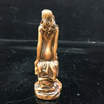 

China old Beijing old goods Exquisite Boxwood carved Beauty female beauty naked girl