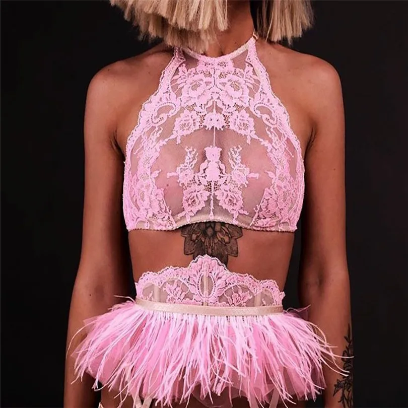 Bra+Garter+Briefs Set Sexy Erotic Lingerie Set Babydoll Cut-Out Sleepwear Exquisite Lace Soutien Gorge Sexy Erotique 30NOV68