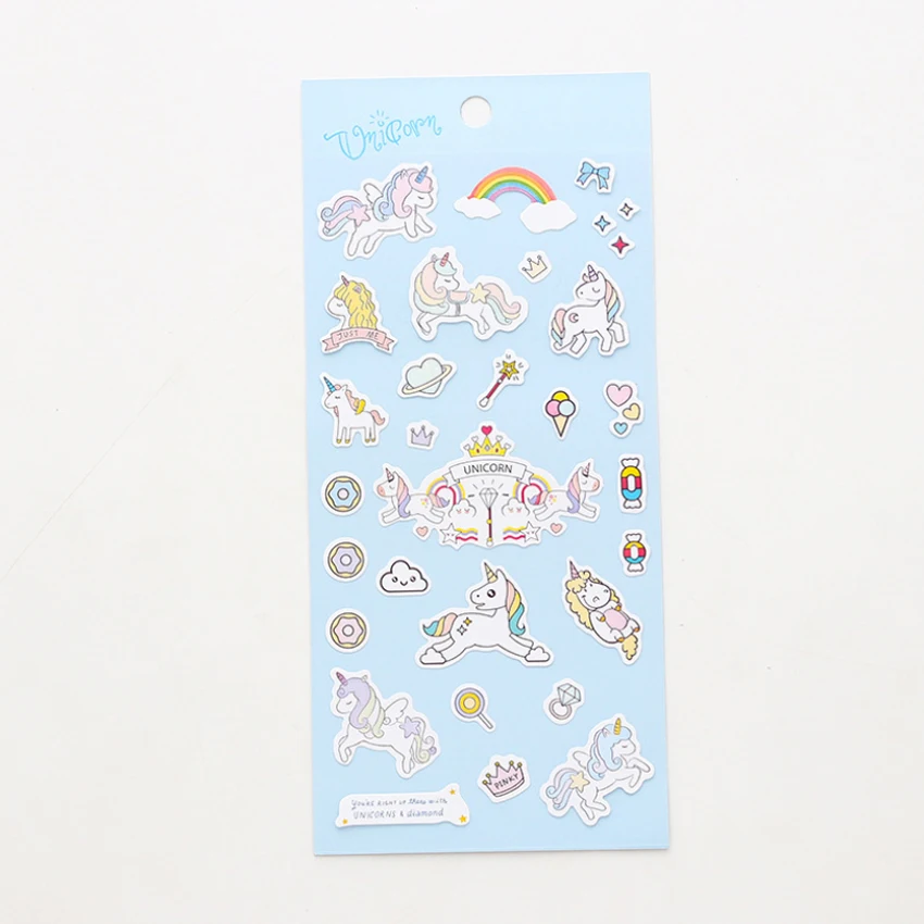 Rainbow 50packs/lot Kawaii Korean Creative Horse DIY Scrapbooking Diary Album Stickers For Decorative Children Room - Цвет: Rainbow