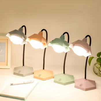 

Minimalism LED Learning Lamp Lotus Diamond USB Charging Third Gear Touch Dimming Student Room Eye Protection Desk Lamp