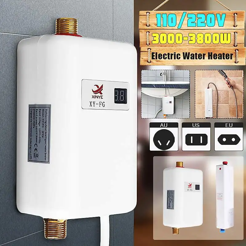 Цифровой мини-водонагреватель без резервуара с ЖК-дисплеем 3800 Вт | Бытовая