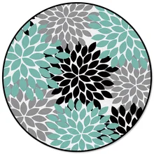 Зеленый Dahlia круглый ковер ковры для гостиной Декор ковры для детской комнаты Коврики для спальни современные коврики