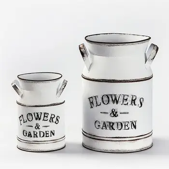 

1Pc Flower Arrangement Flower Pot Retro Flower Vase Metal Flower Kettle Desktop Ornament for Home Garden Office Decor