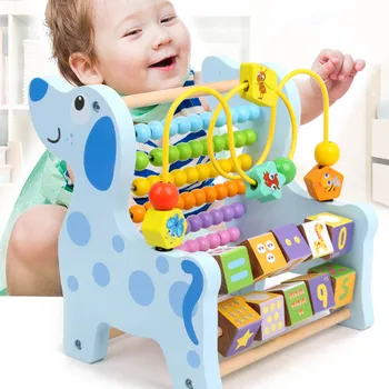 

Wooden Montessori Math Toys Multifunction Abacus Toys Around Beads Early Learn Teaching Aids Educational Toys For Children Gift