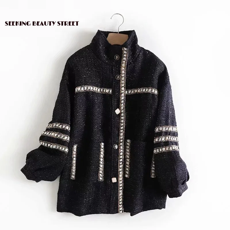 New woolen jacket in autumn and winter of 2019 Small fragrance tweed womens coats women jackets |