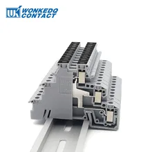 

10Pcs DIKD1.5-PV Screw Connector Sensor Actuator 3 Triple Level With Equipotential Bonder Din Rail Terminal Block DIKD 1.5-PV