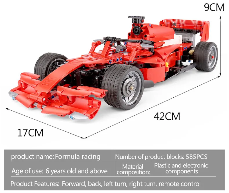 Yeshin моторная техника автомобиль F1 гоночный скоростной автомобиль MOC функция двигателя автомобили строительные блоки кирпичи сборка