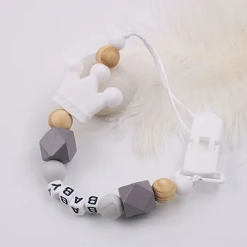 

Custom Name Baby Pacifier Chain Holder Baby Nipple Toy Baby Pacifier Clip Chain for Infant Baby