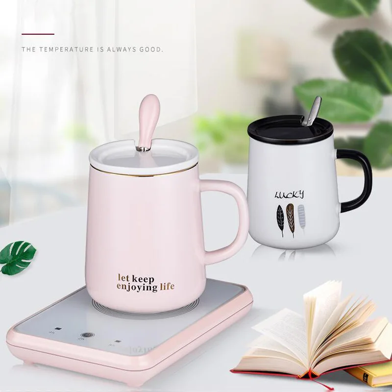 

Inge code heating coasters hot milk household heating artifact 55 degrees constant temperature glass base pad warm cup