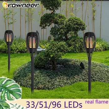 

33/51/96 LED Flame Light Lamp Solar Outdoor Flickering Weather Resistance Decoration Garden Landscape Lawn Path Lighting Torch